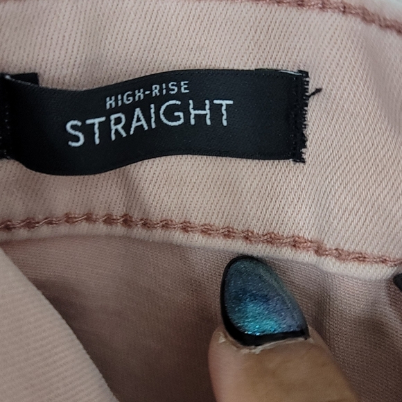 White House Black Market High-Rise Cargo Rose Smoke Straight Jeans 18S - Picture 5 of 11